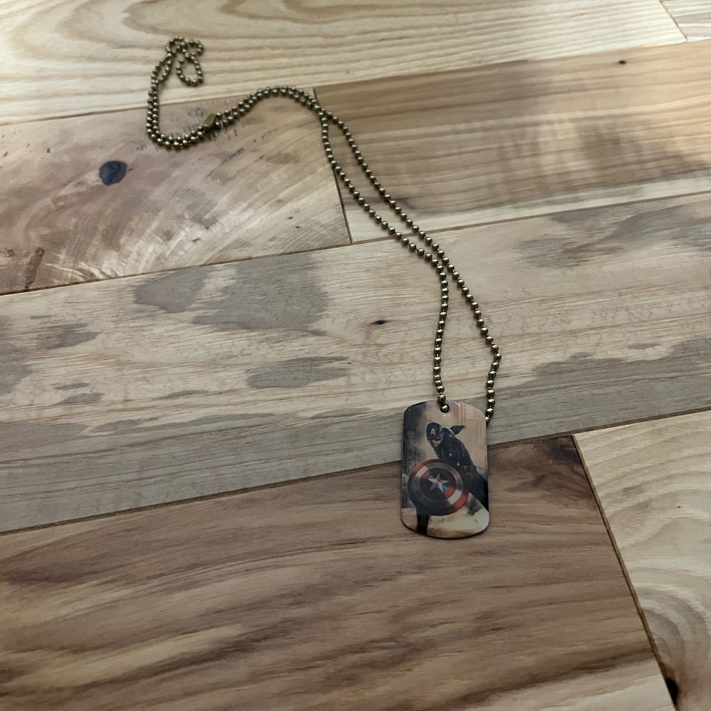 Captain America Dog Tag Necklace